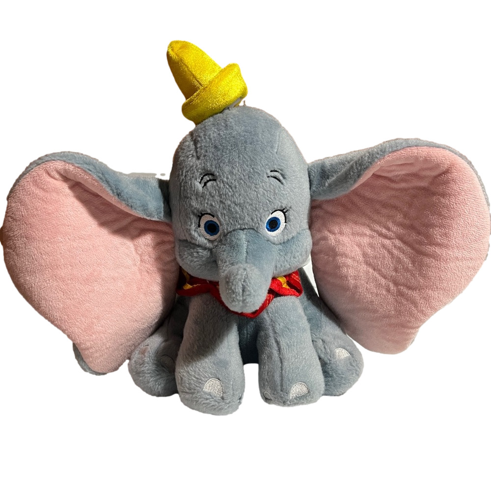 Disney Store Dumbo Plush Stuffed Animal Gray and Pink